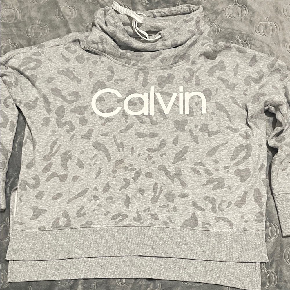 Calvin Klein Gray Leopard Print Sweatshirt